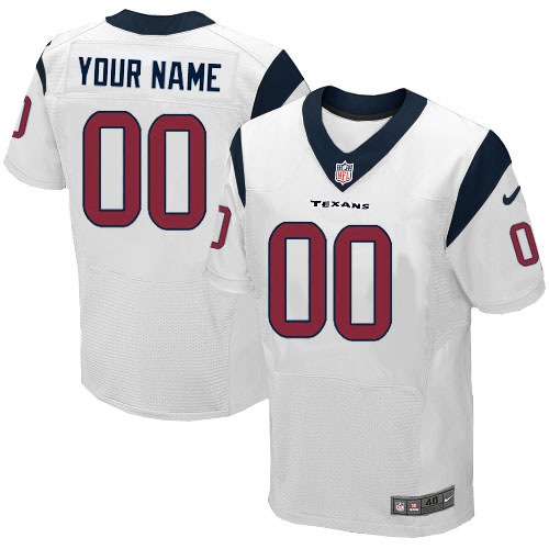 Nike Houston Texans Customized White Stitched Elite Men's NFL Jersey